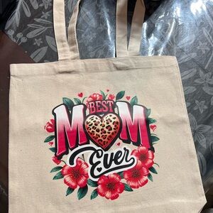 Best Mom Ever Canvas Tote Bag - Tan
